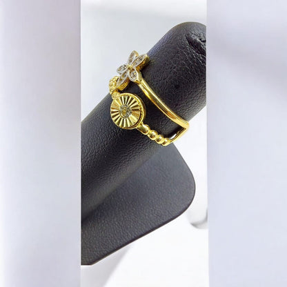 Anillo Fancy Doble Joyería M De León Oro 14k + Regalo