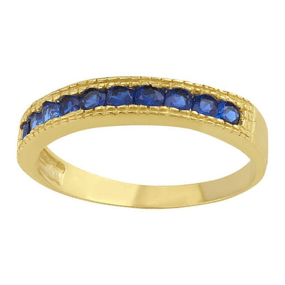 Anillo Churumbela Piedra Azul En Oro De 10 K + Obsequio