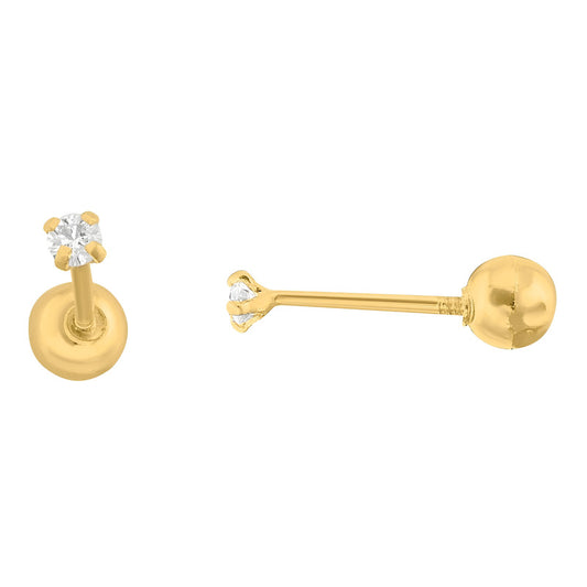 Broqueles Oro 18 Kilates Con Diamante Natural +