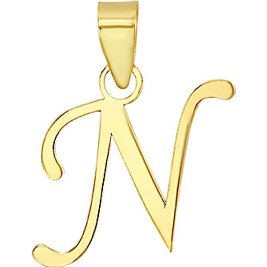 Dije Inicial N Lisa En Oro De 10 K + Obsequio + Envío