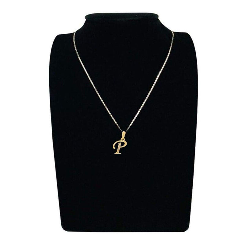 Dije Inicial Letra P Con Circonias Oro 14 K + Obsequio