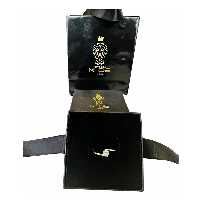 Anillo Compromiso Cuadro Entrelazado Oro 14 K + Obsequio