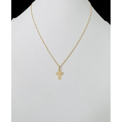 Juego De Gargantilla Con Cruz De Bautizo En Oro De 10kilates
