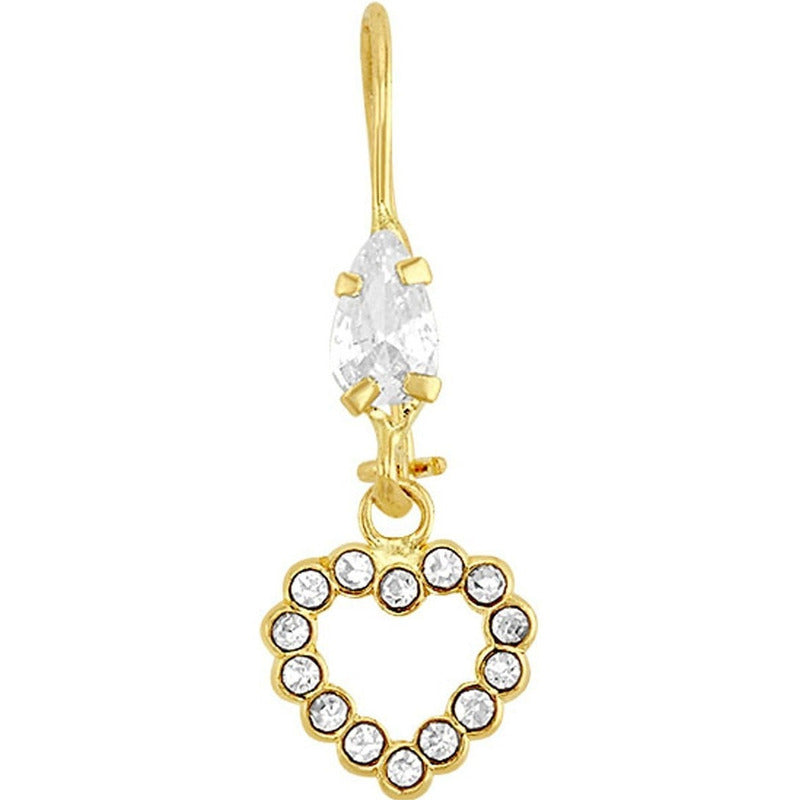 Arete Corazón Bisel En Oro De 10 K + Obsequio + Envio