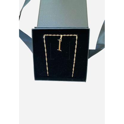 Juego Inicial Letra I Con Cadena 50 Cm Oro 14 K + Obsequio