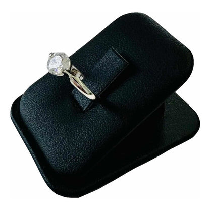 Anillo Compromiso Circonia 7 Mm Oro Blanco 14 K + Obsequio