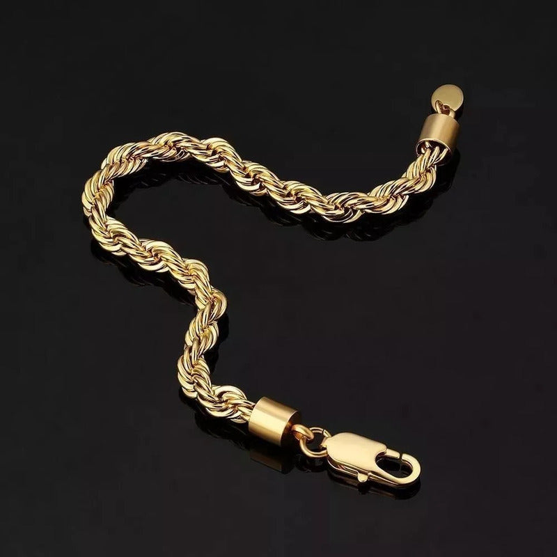 Set Torzal Cadena 65 Cm + Pulsera 21 Cm X 6 Mm Oro 14 K.