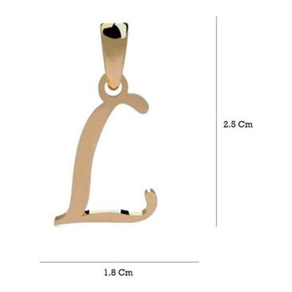 Juego Inicial Letra L Con Cadena 50 Cm Oro 14 K + Obsequio