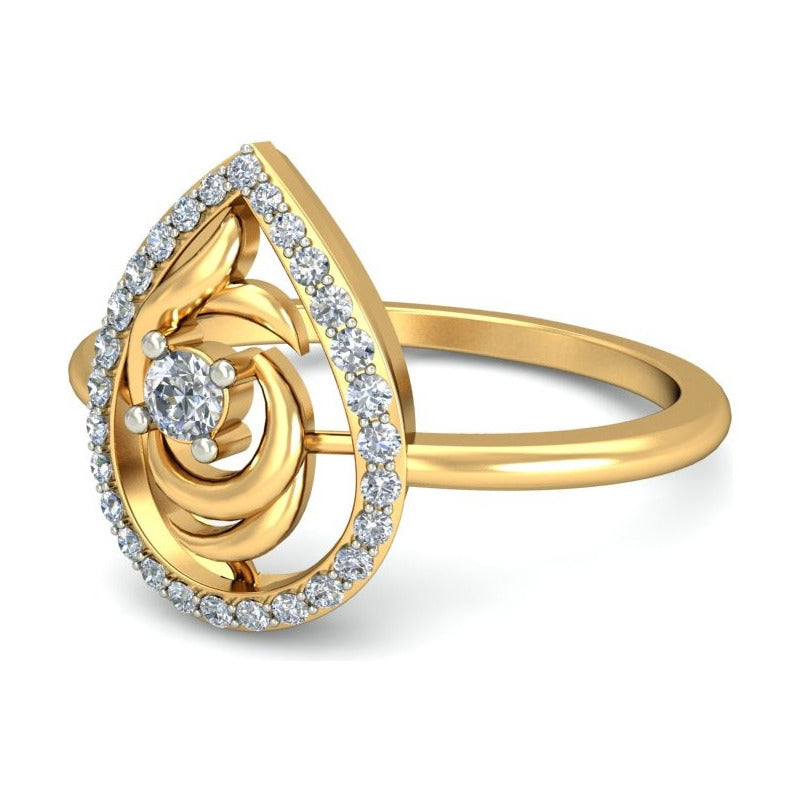 Anillo Gota Radiante Joyería M De León Oro 10k + Regalo