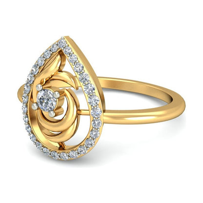 Anillo Gota Radiante Joyería M De León Oro 10k + Regalo