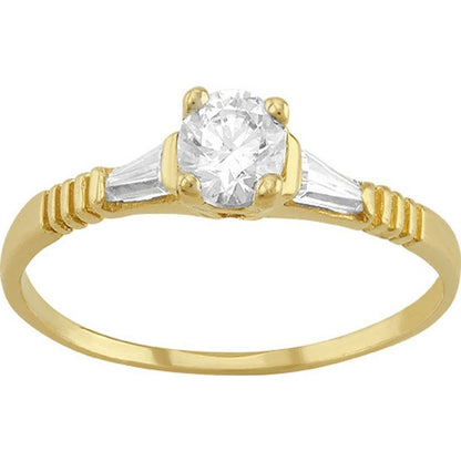 Anillo Solitario Con Zirconia En Medio En Oro De 10 K