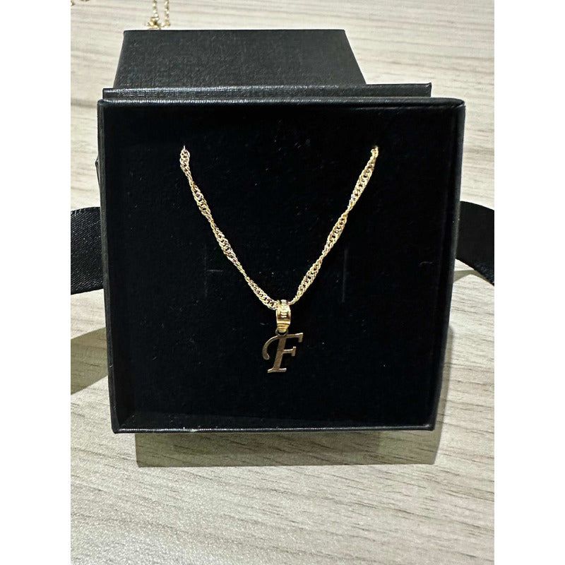Dije Inicial F Lisa En Oro De 10 K + Obsequio + Envío