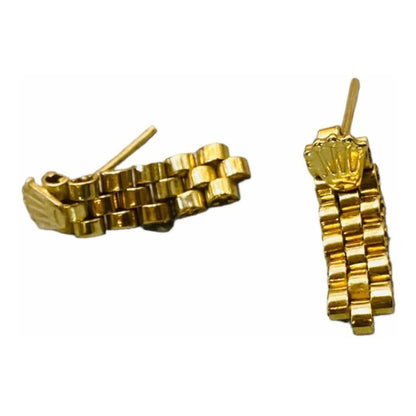 Aretes Colgantes Rolex Oro 14 K + Obsequio