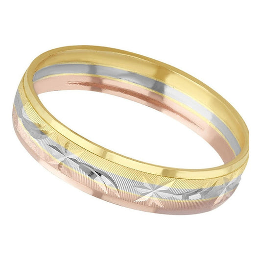 Argolla Matrimonio Cometa Color En Oro De 10 K + Obsequio