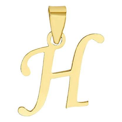 Juego Collar Letra  H   Lisa + Aretes Bola 10 K. + Regalo