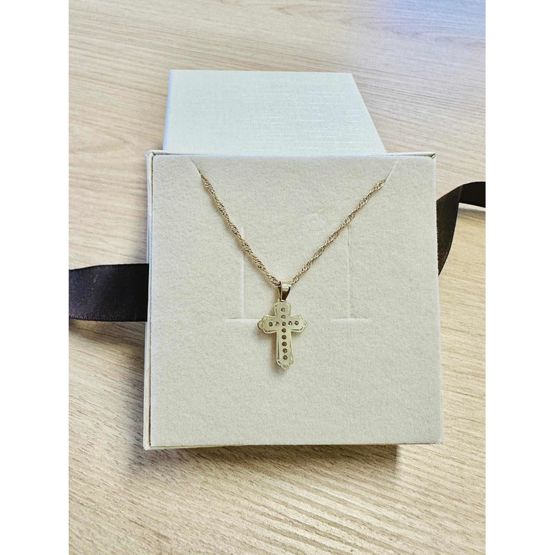 Kit Cadena Con Dije Mini Cristo Filigrana 10k + Obsequio