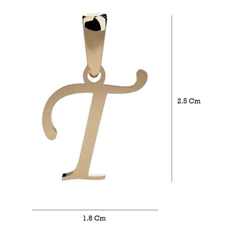 Dije Inicial Letra T Oro 14 K + Obsequio + Envio