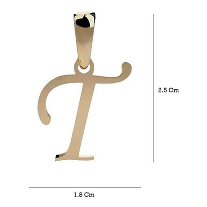 Dije Inicial Letra T Oro 14 K + Obsequio + Envio