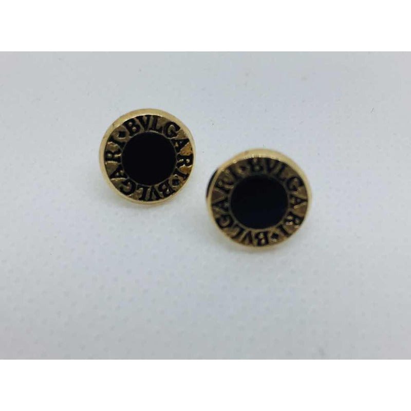 Aretes Fondo Negro 1.1 Cm Oro 14 Kilates + Obsequio