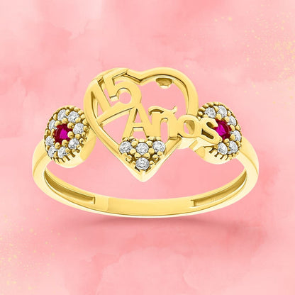 Anillo Rosetas 15 Años Oro 10k + Regalo