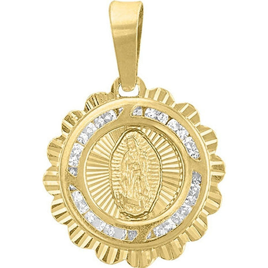 Medalla Mini Guadalupe Rayitos En Oro De 10 K + Obsequio