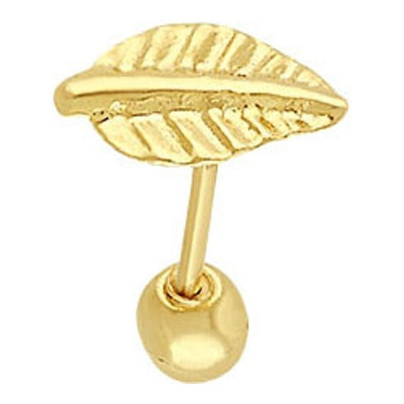 Broquel Hojitas En Oro De 10 K + Obsequio + Envío