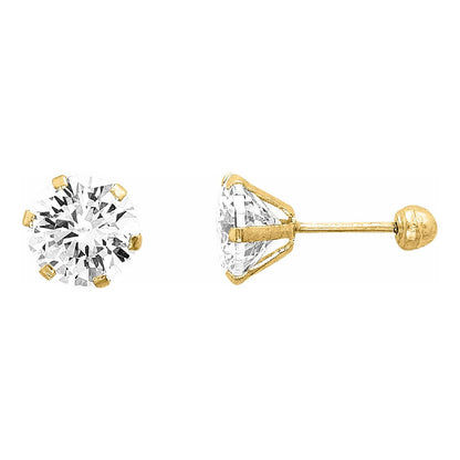 Broqueles Zirconias 6 Mm Oro 10 Kilates + Obsequio