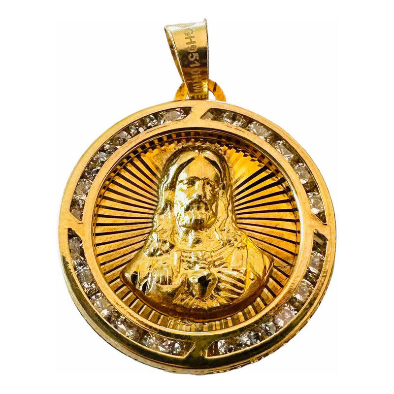 Medalla Escapulario #2 Rayos En Oro De 10 K + Obsequio