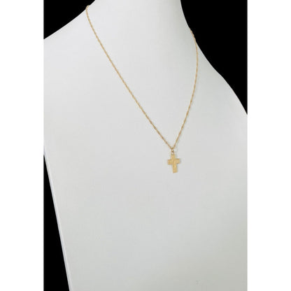 Juego De Gargantilla Con Cruz De Bautizo En Oro De 10kilates