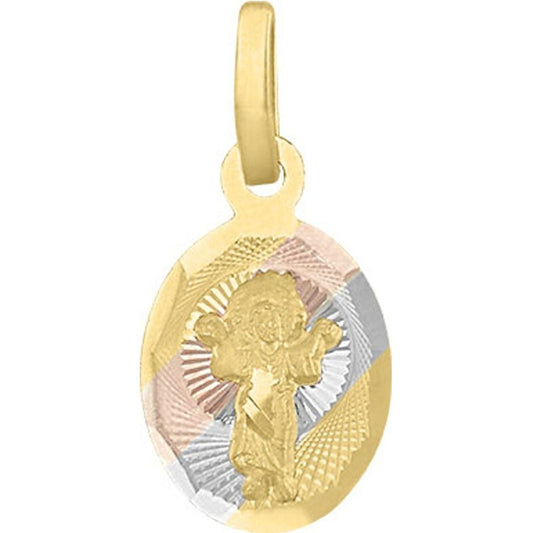Kit Cadena Medalla Mini Oval Divino Niño Oro 10k + Obsequio