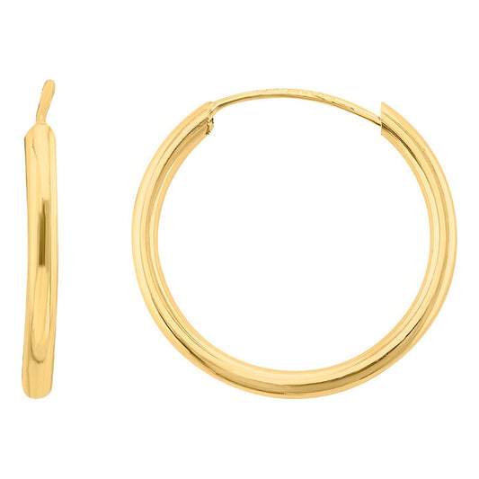 Arracadas Tubulares Lisas 1.7 Cm Oro 10 K +