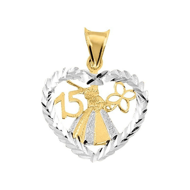 Dije De Corazón Para 15 Años En 3 Oros De 10k + Obsequio