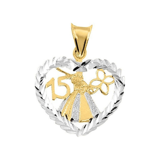 Dije De Corazón Para 15 Años En 3 Oros De 10k + Obsequio