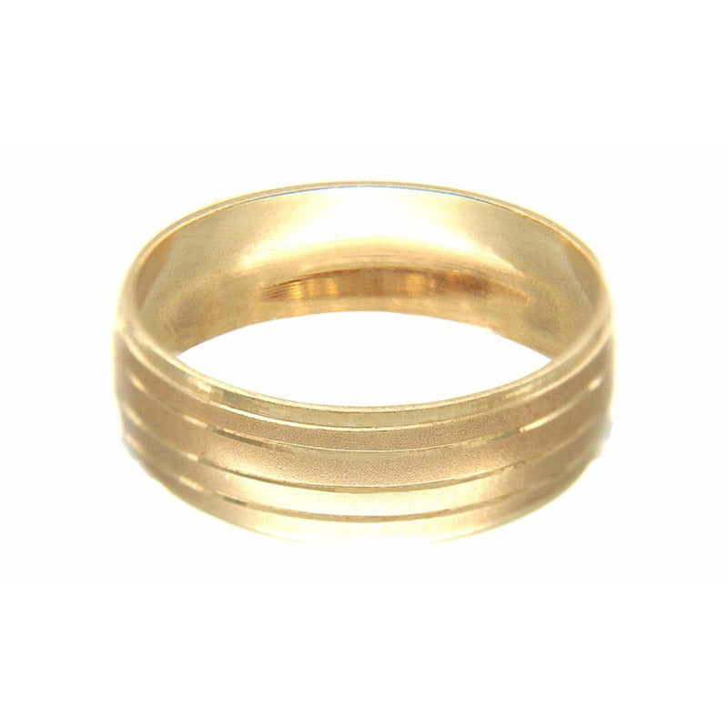 Argollas Matrimoniales Líneas Diamantadas Oro 10 K 6mm
