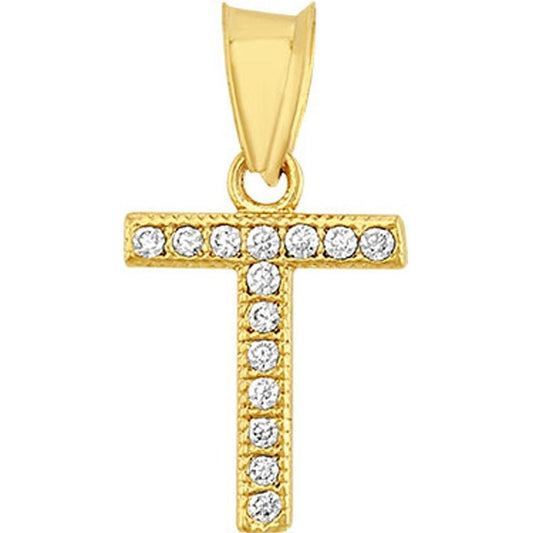 Kit Cadena Singapur Con Letra T Zirconias Oro 10k+regalo