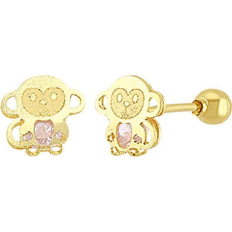 Broquel Mono Rosa En Oro De 10 K + Obsequio + Envío