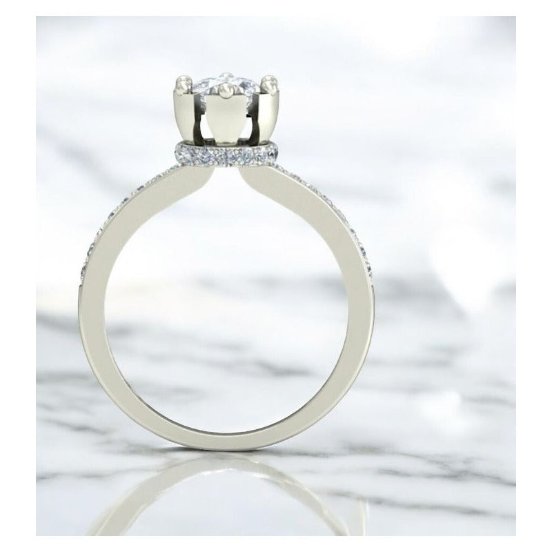 Anillo Solitario Corona Reyna Oro 14 Kilates