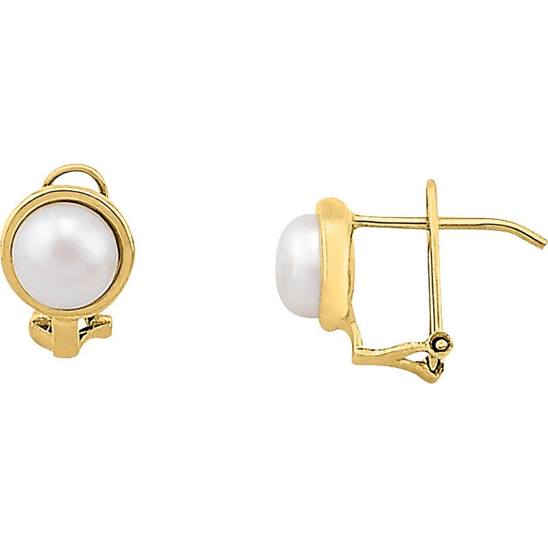 Aretes Con Perlas Cultivadas Oro 10 K + Obsequio