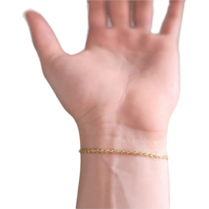 Set Torzal Cadena 55 Cm + Pulsera 21 Cm X 3 Mm Oro 10 K.