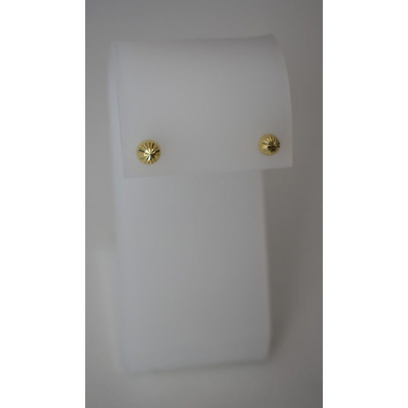 Broqueles Hongo Recto Para Bebé 5 Mm Oro De 10 K + Obsequio