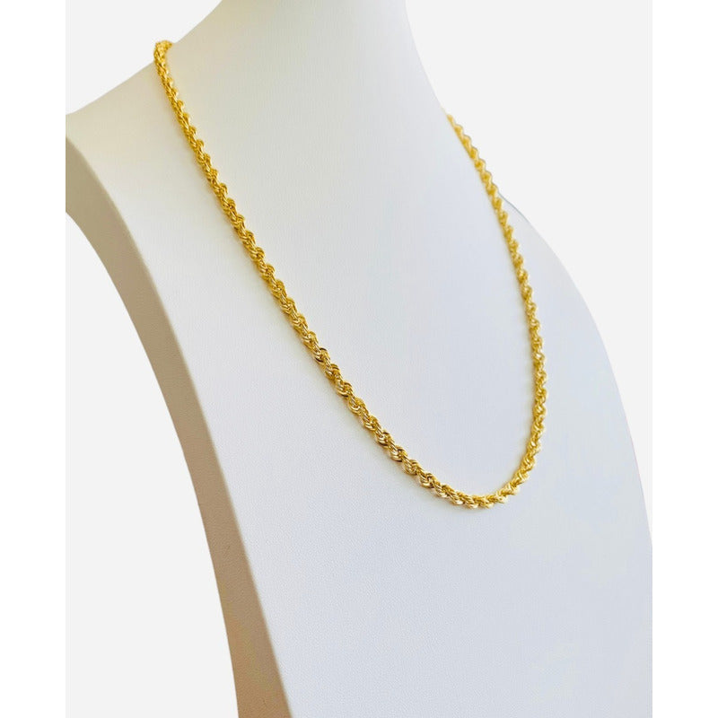 Cadena Estilo Torsal De 50cm X 5mm En Oro De 14k + Obsequio
