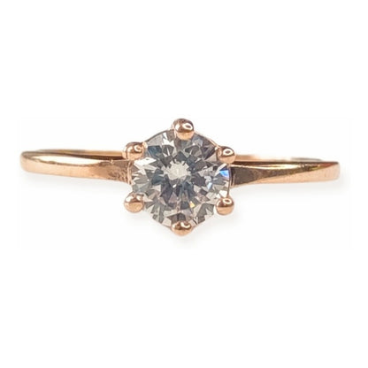 Anillo De Compromiso Liso Oro Rosa 10 K + Obsequio