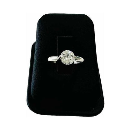 Anillo Compromiso Circonia 7 Mm Oro Blanco 14 K + Obsequio