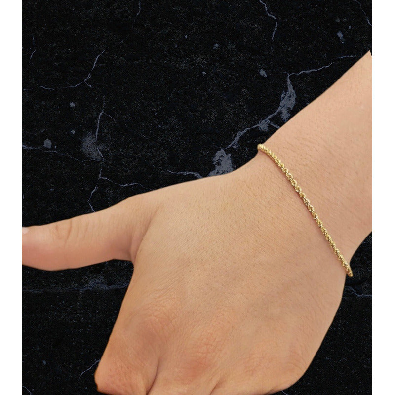 Pulsera Torsal 18 Cm X 2 Mm Oro De 10 Kilates + Obsequio