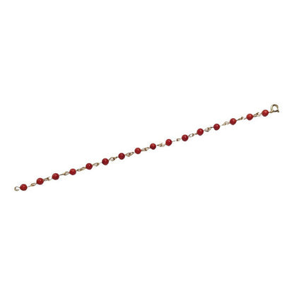 Pulsera Coral Para Niña Elaborada En Oro De 14 K + Obsequio