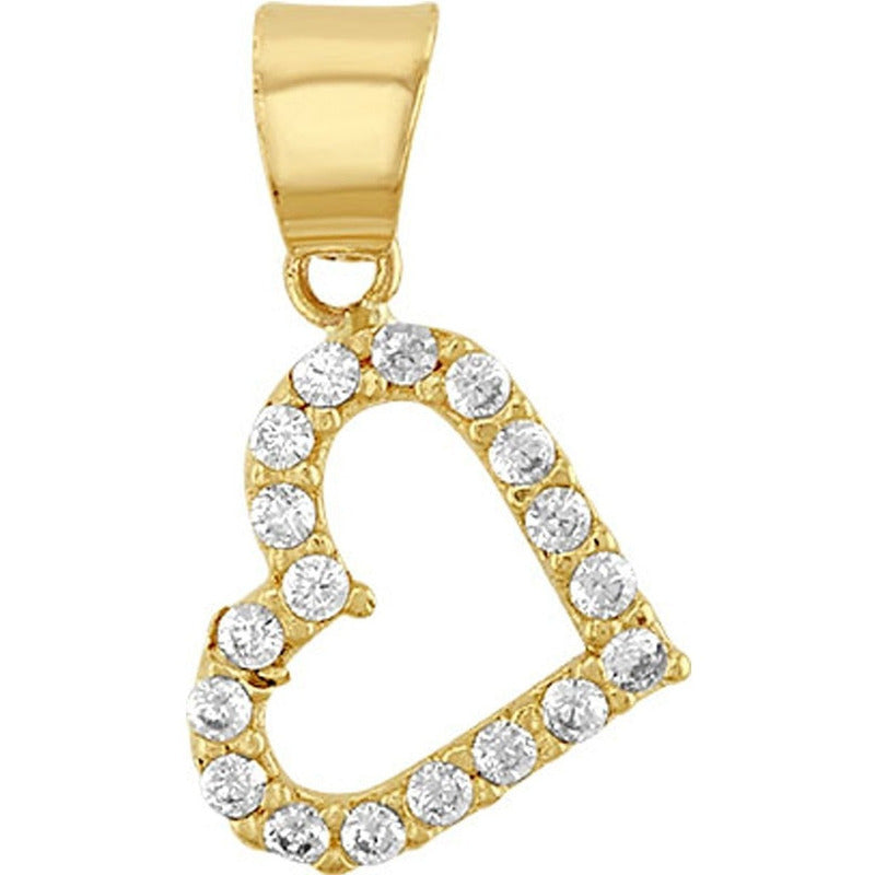 Kit Cadena Con Dije Mini Corazón Silueta Oro 10 K + Obsequio