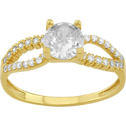 Anillo Solitario Infinito Con Zirconia En Oro De 10 K + Obse