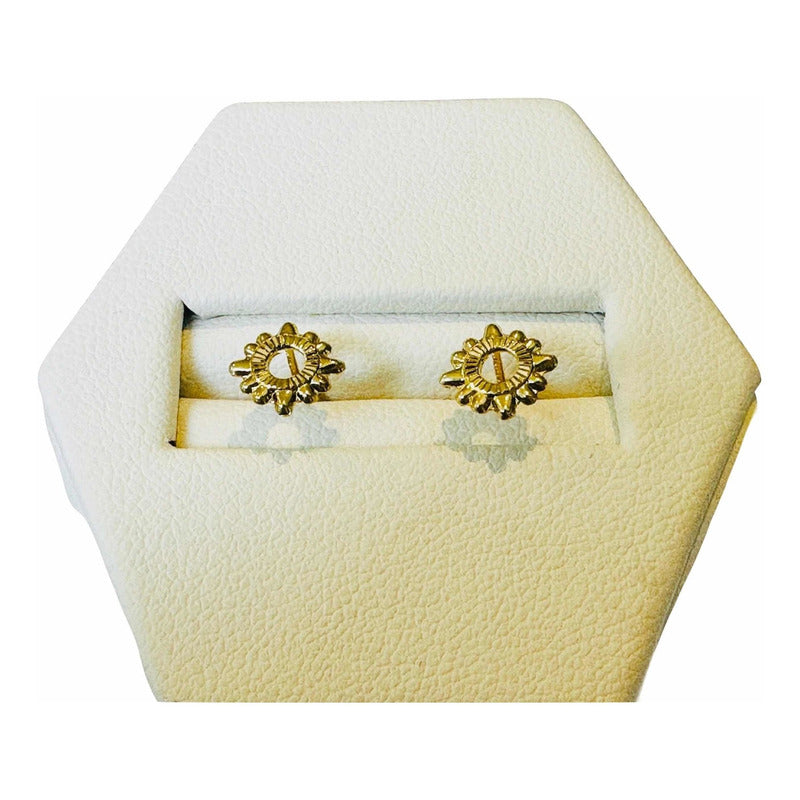 Broqueles Sol Oro 10 Kilates + Obsequio