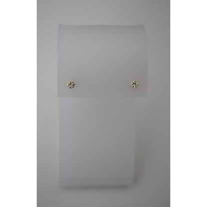 Broqueles Circonia Blancos Para Bebé 3 Mm  Oro De 10 K